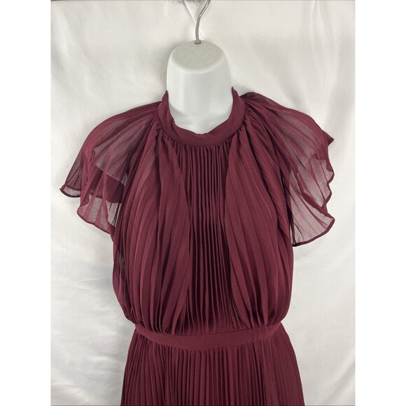 Revolve Keepsake Wine-Coloured Pleated Mini Halter Dress Womens Size S - Picture 3 of 14